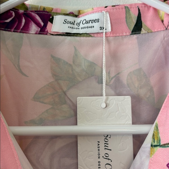 Soul of Curves Floral Pink‎ Button-Up Dress - Picture 4 of 8